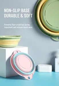 Détails de bassines pliables avec trous de suspension et base en silicone antidérapante