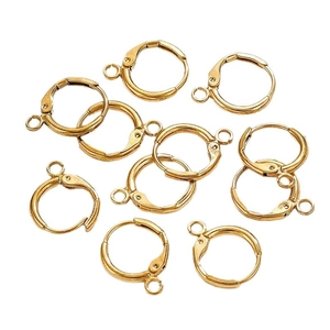 10 Stück vergoldete Edelstahl-Ohrhaken mit Öse für die DIY-Schmuckherstellung in Gold