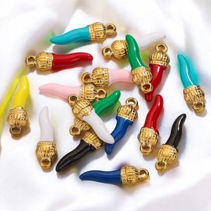 Cornicello Italian Horn Chili Pepper Charms Enamel Stainless Steel For DIY Jewelry Making Pendants