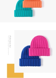 Detailed knit texture and color options for double-layered winter beanie hats
