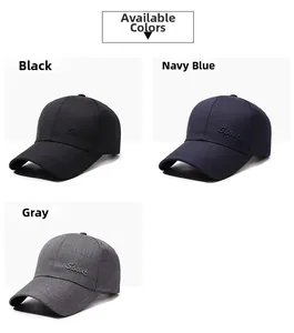 Three men's casual baseball caps in black, navy and grey with Sport embroidery