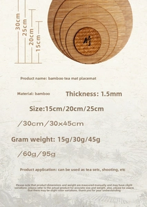 Macro detail of natural bamboo tea mat showing fine weaving texture and rustic finish
