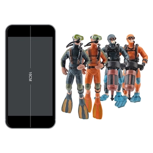 Ensemble de figurines de plongeurs miniatures avec équipement de plongée, hauteur 16cm