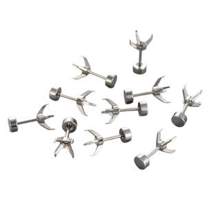Polished titanium steel four-prong earring studs for DIY jewelry making accessories