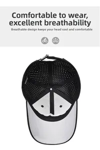 Detail view of breathable mesh inner lining and adjustable metal buckle on baseball cap