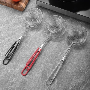 Stainless Steel Wire Skimmer Spider Strainer Long Handle Mesh Slotted Spoon For Kitchen Cooking Frying Hot Pot Heat Resistant