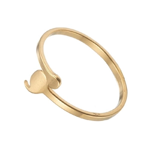 Adjustable gold semicolon ring with minimalist geometric design and matte finish