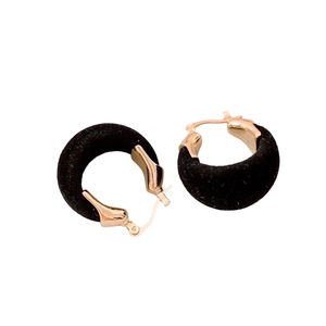Boucles d'oreilles vintage en forme de U floquées noires avec accents dorés