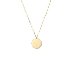 Collier en acier inoxydable doré avec un pendentif rond minimaliste sur une chaîne fine