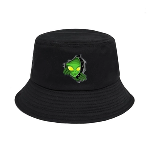 Chapeau Bob En Coton Avec Graphisme Extraterrestre Protection Solaire Extérieure Décontractée Pour Hommes Femmes