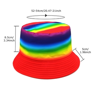 Kids colorful rainbow bucket hat with wide brim for sun protection, 52-54cm head size