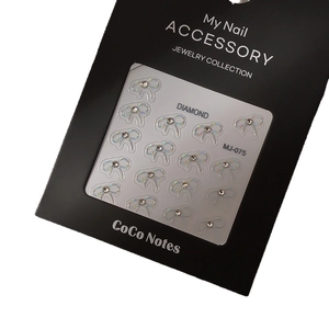 Sparkling K9 rhinestone aurora bow nail art charms set of 16 pieces with elegant packaging