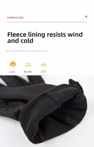 Detail view of winter cycling gloves showing soft polar fleece lining for heat retention