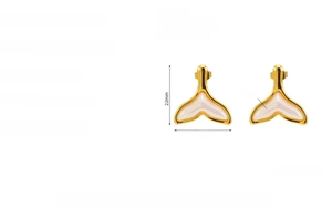 Détails des boucles d'oreilles queue de sirène en acier inoxydable doré et résine