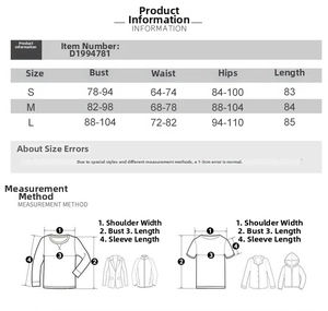 Detailed size chart for the one-shoulder ruched dress showing S, M, and L measurements