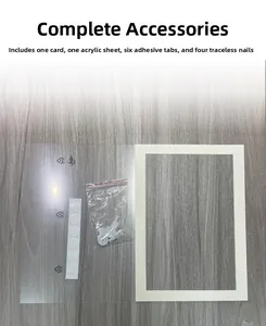 Kids art frame accessory kit with mat, acrylic sheet, adhesive dots and wall nails