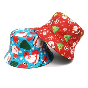 Bob de Noël en Polyester pour Femmes avec Imprimé Père Noël et Bonhomme de Neige Chapeau de Soleil Festif pour Extérieur