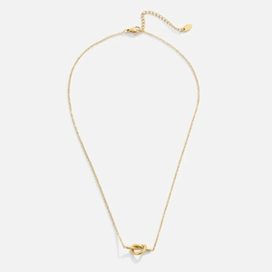 French Retro Knot Pendant Necklace For Women 14K Gold Plated Copper Minimalist Knot Link Choker Chain Adjustable Fashion Jewelry Gift