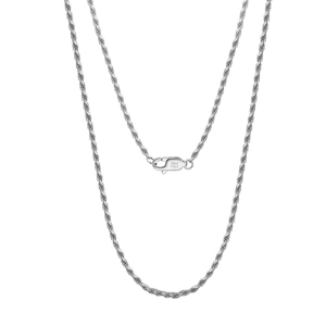 Classic 1.2mm S925 sterling silver rope twist necklace with lobster clasp and Italy hallmark