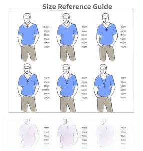 Size guide for men's diamond pattern chain necklaces showing lengths from 40cm to 70cm