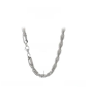 Détails du collier chaîne torsadée en acier inoxydable de 6mm avec fermoir mousqueton