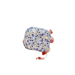 Sparkling blue and silver rhinestone case for AirPods Pro providing stylish protection
