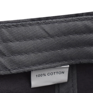 Detail view of the 100% cotton fabric and double-stitch seams of the vintage baseball cap