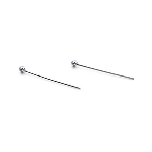 Set of two polished stainless steel ball head pins for professional DIY jewelry making