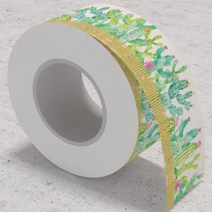Cactus watercolor bulletin board borders with gold foil accents for classroom decoration