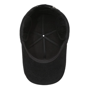 Fleece lined winter baseball cap for men featuring foldable ear protection in black