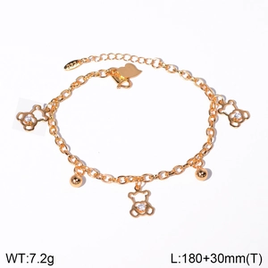 Detail of bear pendant bracelet showing S925 certification mark and dimensions