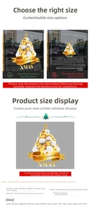 Detail showing double-sided UV printed PVC static Christmas window stickers for malls