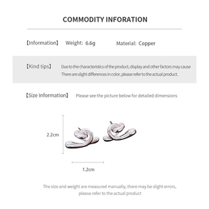 Detailed size and weight information for silver twisted irregular geometric earrings
