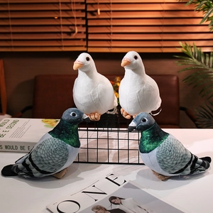 Realistic Pigeon Plush Toy Simulation Bird Stuffed Animal Home Decoration Soft Plush Bird For Kids Gift Birthday