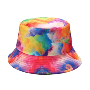 Bob tie-dye coloré avec motif graffiti arc-en-ciel pour la protection solaire en extérieur