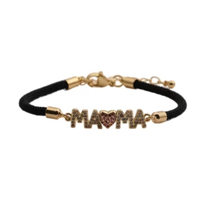 Verstellbares MAMA Herz Armband mit vergoldetem Kupfer und Zirkon für Muttertagsgeschenke