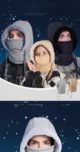 Three-in-one winter balaclava with fleece lining and windproof fabric for cold weather