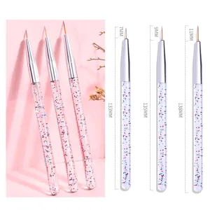 5-piece professional nail art brush set with multiple head sizes for 3D carving and painting