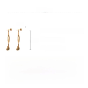 Detailed size chart for twist gold earrings with faux pearl and 7cm length specifications