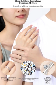Close-up of S925 sterling silver Mobius rings with cubic zirconia inlay for couples