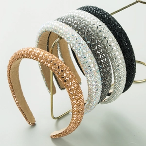 Cerchietto Imbottito con Strass Barocco per Donna Vintage Brillante Fascia per Capelli in Cristallo Accessori per Matrimonio