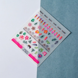 5D embossed nail stickers featuring bohemian feathers, floral patterns and tribal motifs