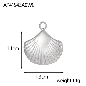 Silver shell pendant charm with 1.1cm height and 1.3cm width dimensions display