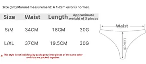 Size chart showing waist and length measurements for sheer mesh embroidered thongs