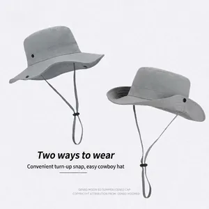 Cappello da sole outdoor impermeabile ad asciugatura rapida con tesa larga e cinturino