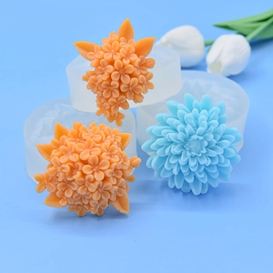 Flower Silicone Mold Lily Lilac Chrysanthemum Fondant Cake Decoration DIY Chocolate Baking Tool Aroma Candle Resin Craft