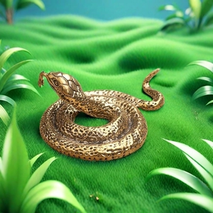 Brass Snake Figurine Antique Coiled Cobra Statue Desktop Ornament Tea Pet Hand Piece Retro