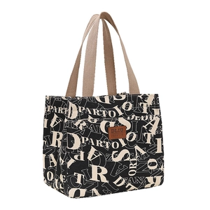 Sac isotherme en toile Oxford avec isolation aluminium et motif de lettres tendance
