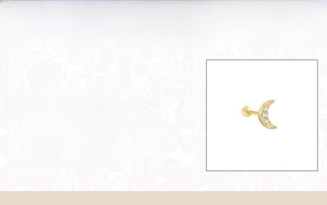 Detail specifications of 18k gold plated 925 sterling silver crescent moon stud earrings