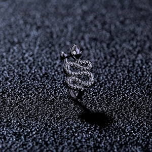 Fashionable black snake U-shaped nose ring with zircon stones for women's daily wear
